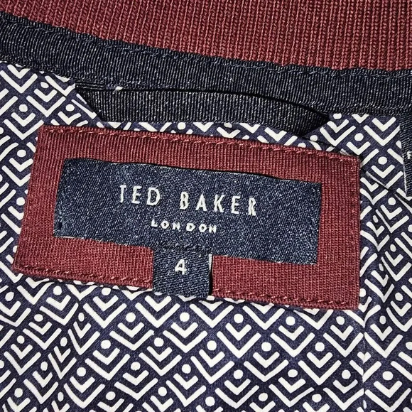 Ted Baker London Mens Burgundy 1/4 Zip Pullover Sweater 4‎ Large - Picture 4 of 5